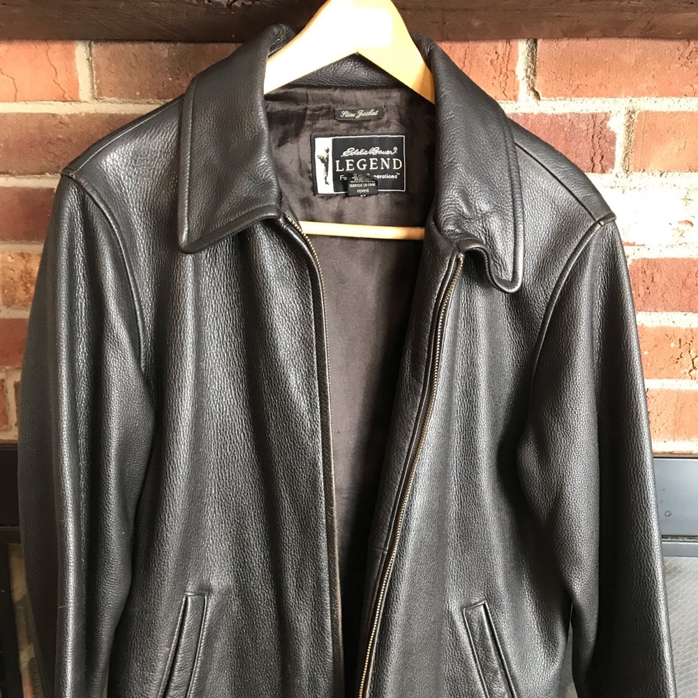 Eddie Bauer Women’s dark brown leather jacket